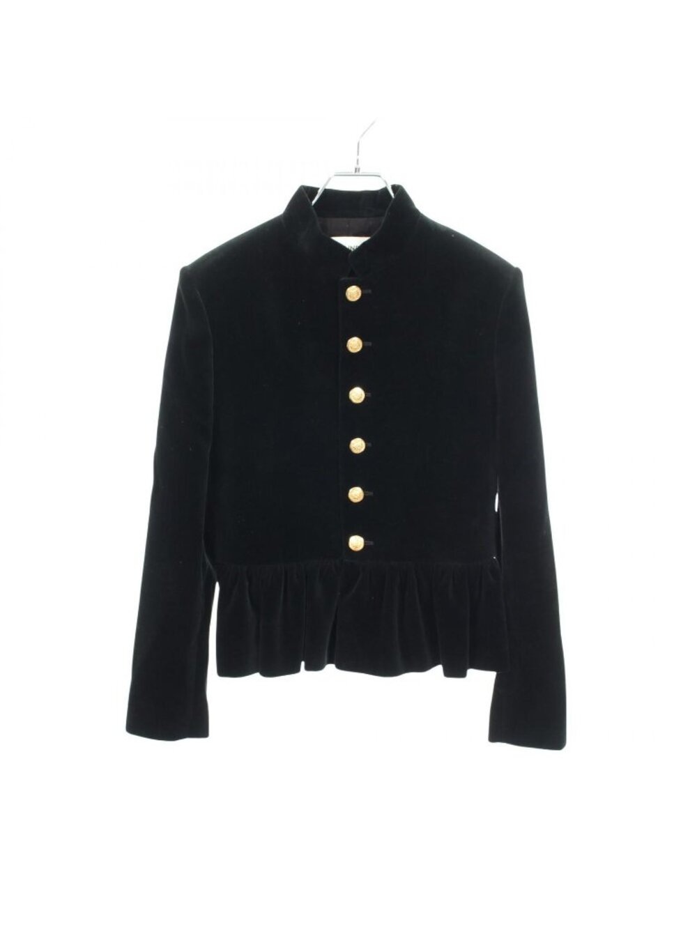 Celine Stand Collar Velour Peplum Jacket